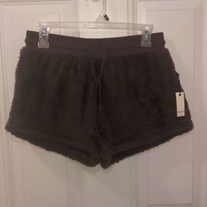 Brown fuzzy shorts🤎